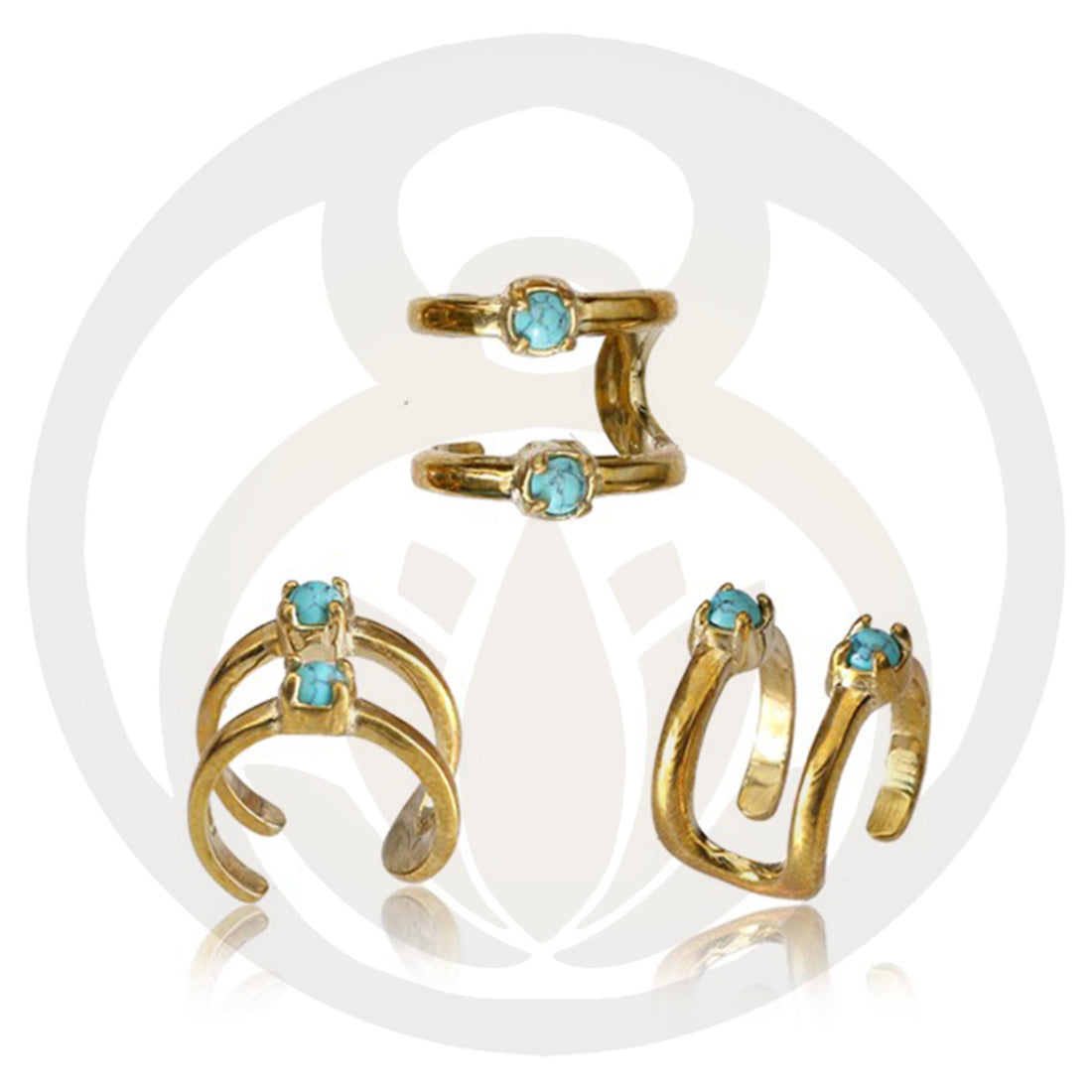 Ear Cuff Eivor Gold Turquoise