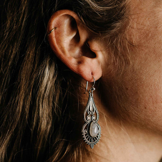 Swati Labradorite Gold/Silver Earrings