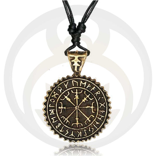 Halskette Vegvisir Platte Gold / Silber