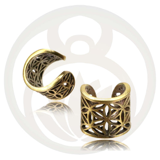 Ear Cuff Blume des Lebens Klein Gold