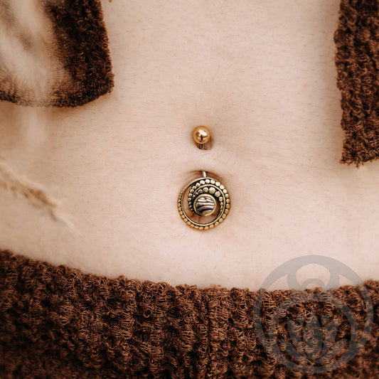 Belly Button Piercing Odin Gold Abalone
