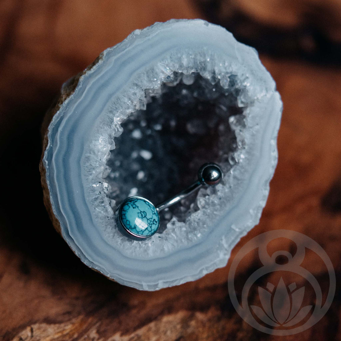 Belly button piercing Ira turquoise silver