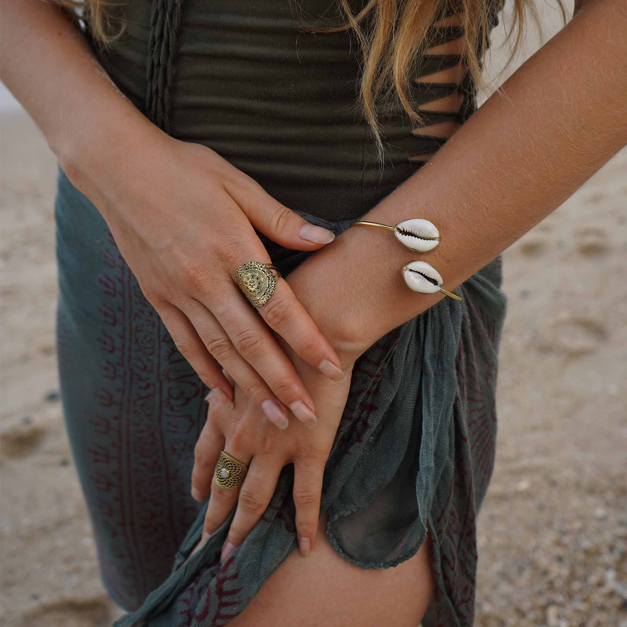 Silver Cowrie Bracelet
