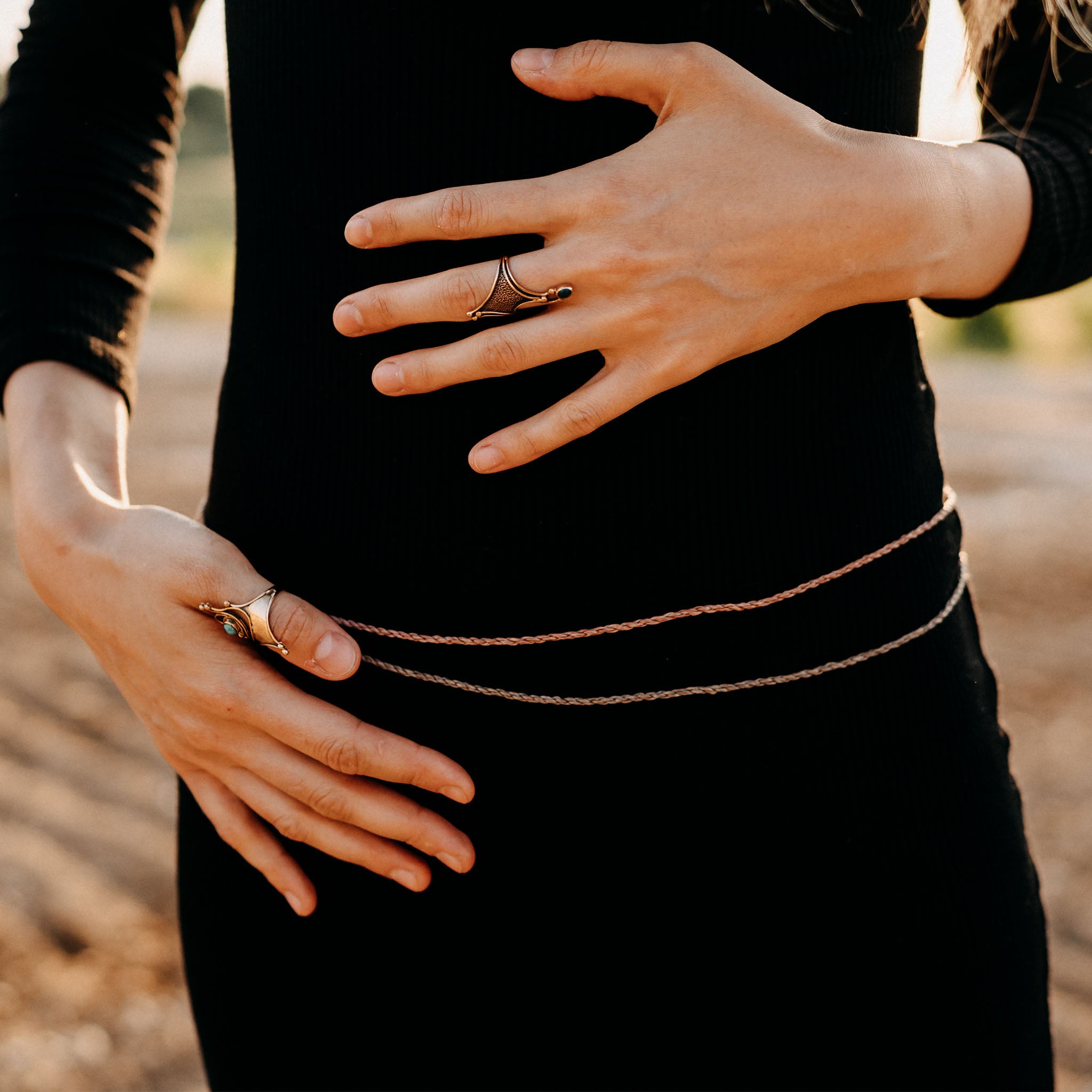 Cadena para el vientre marrón