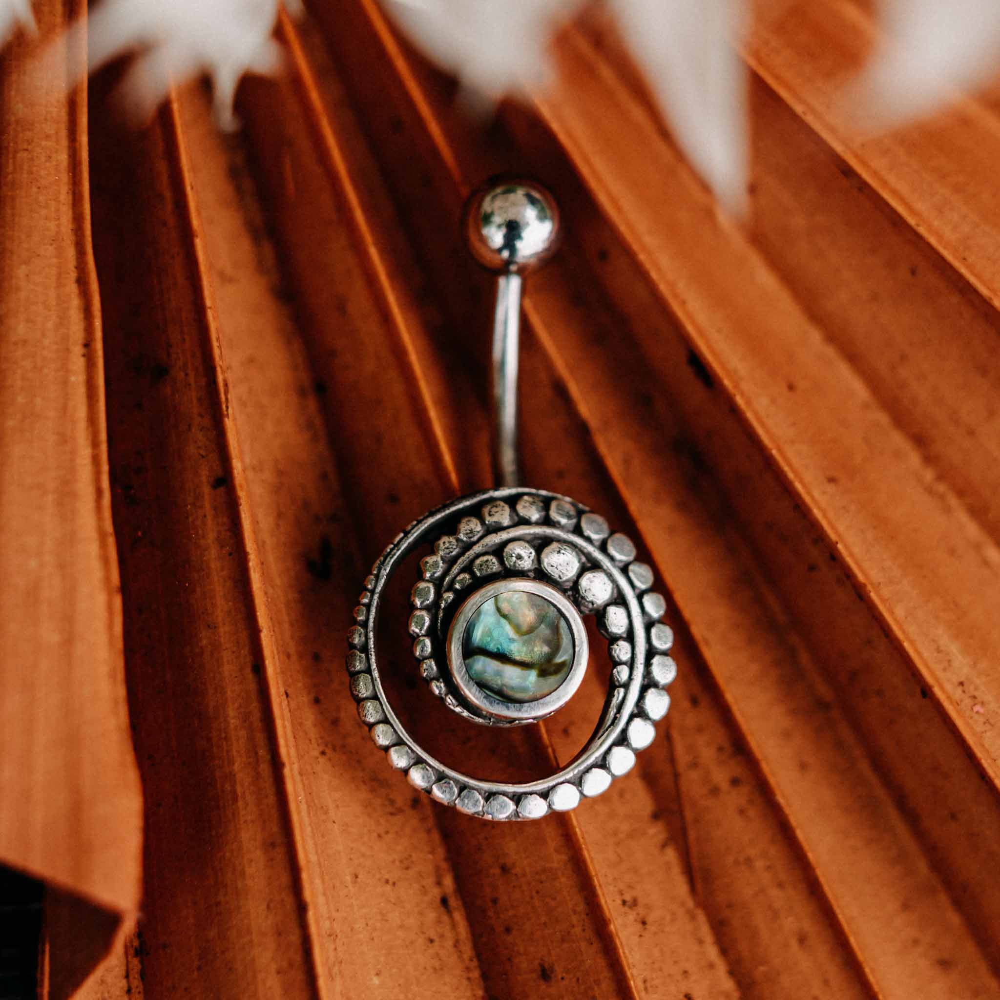 Belly Button Piercing Odin Silver Healing Stone