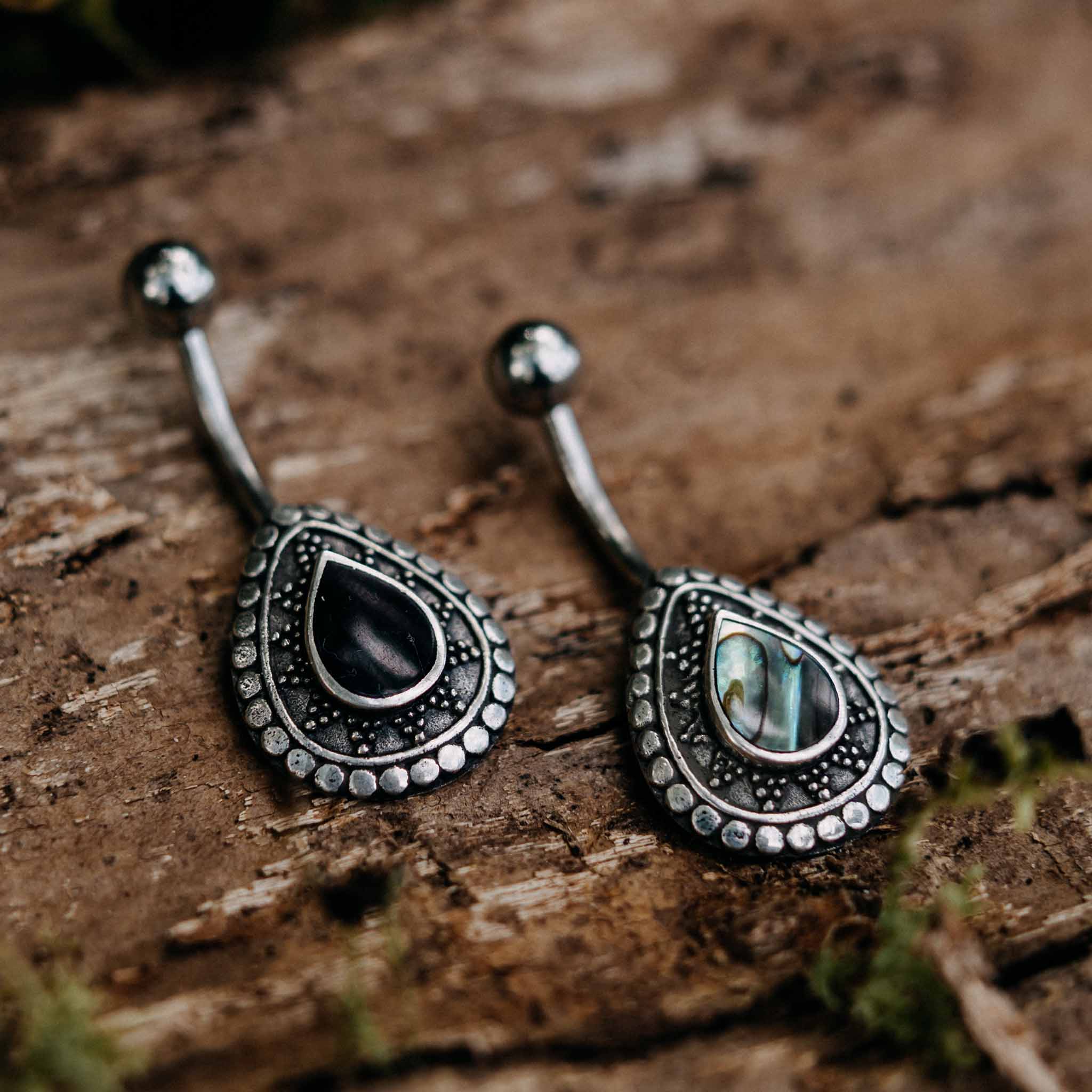 Belly Button Piercing Hödur Silver Healing Stone