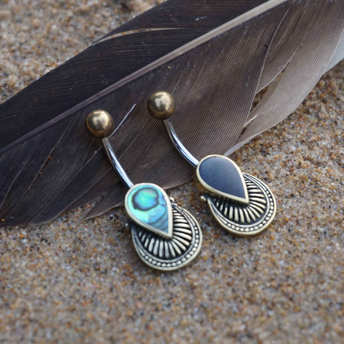 Navel piercing Svea Gold healing stone