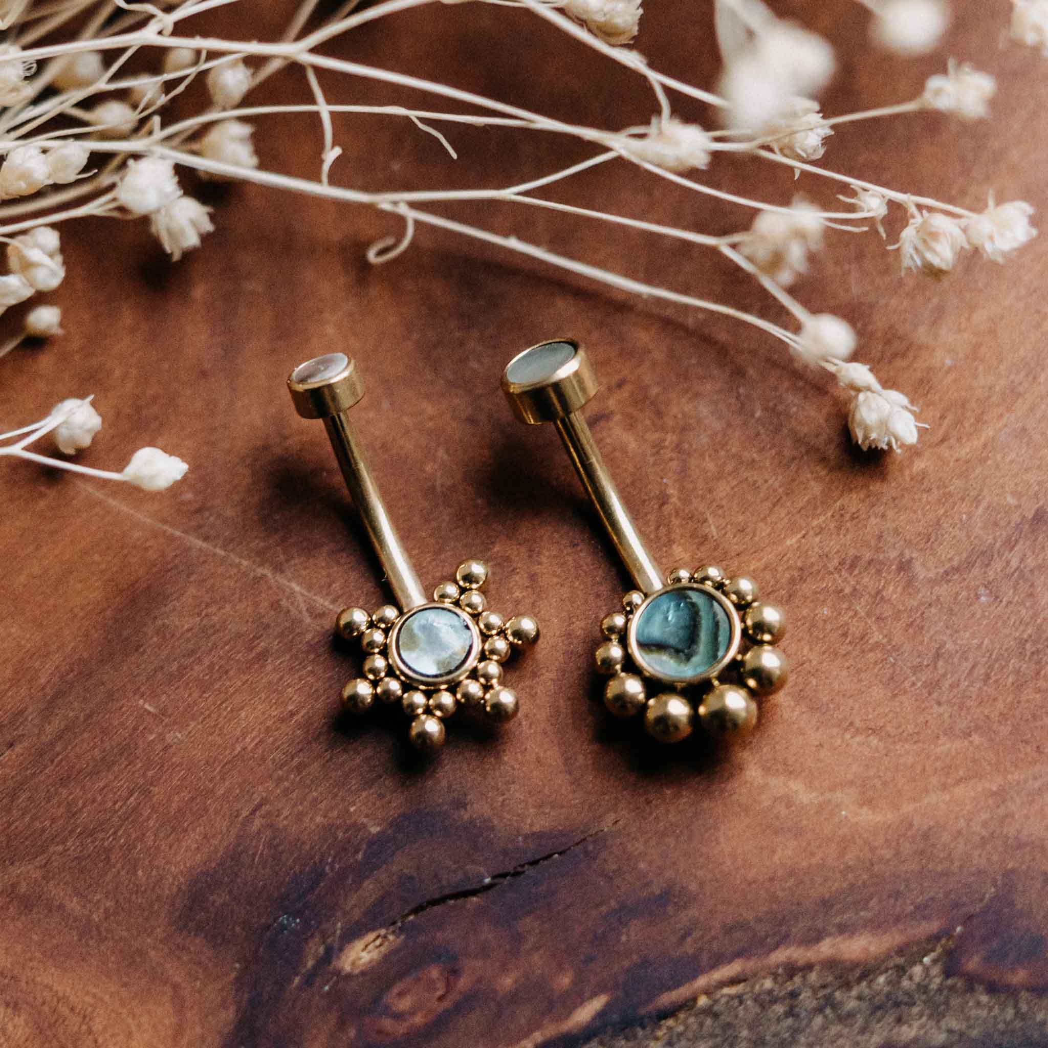 Belly button piercing Stig Gold Abalone
