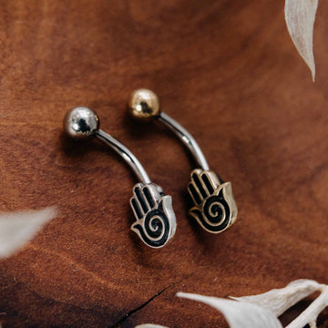 Belly Button Piercing Hand of Fatima Gold