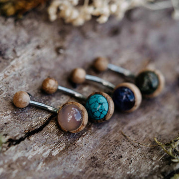 Bauchnabelpiercing Lilla Olivenholz
