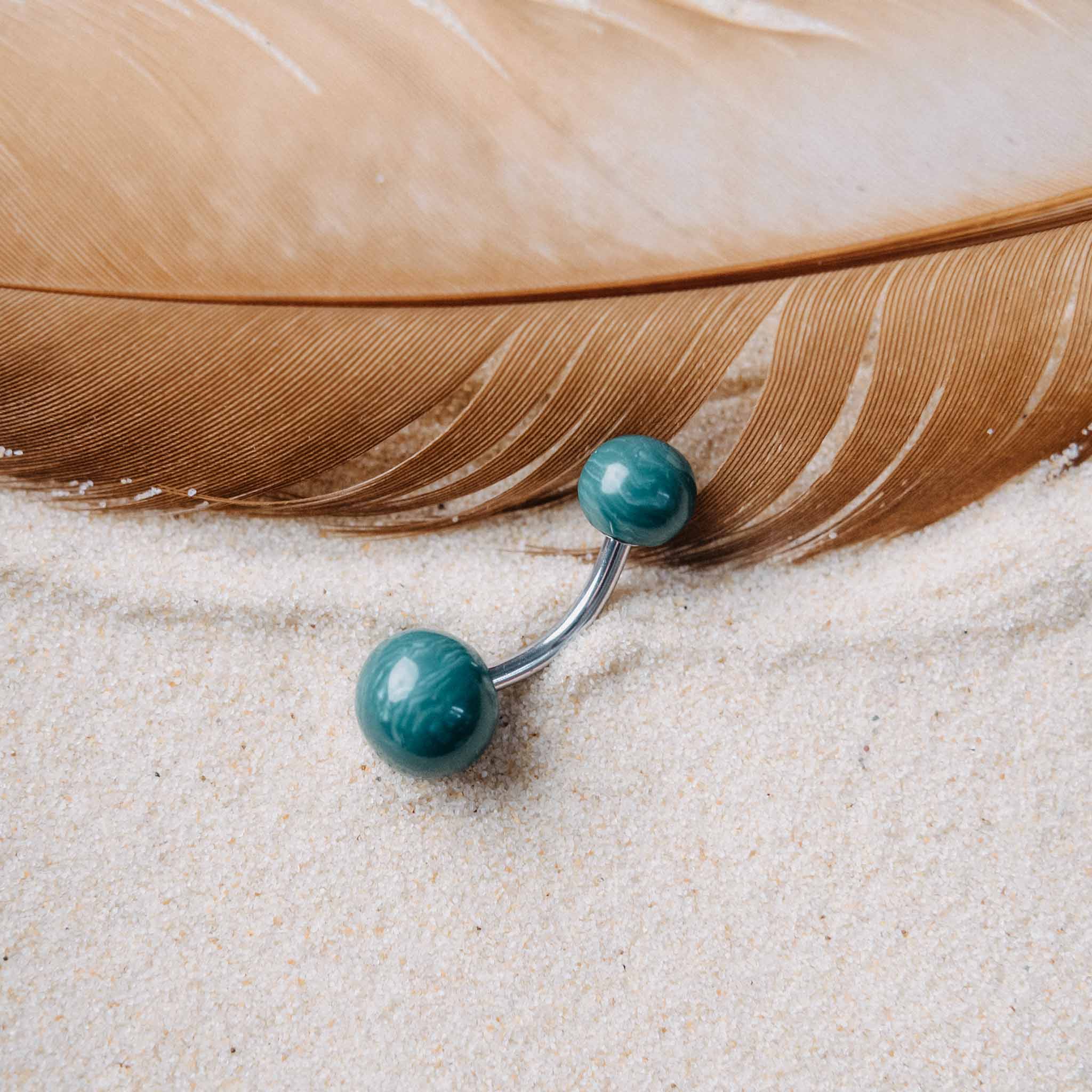 Belly button piercing Balder Malachite