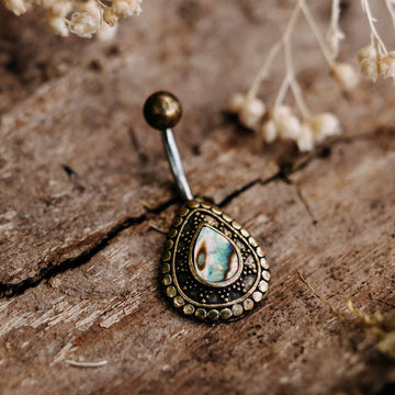 Belly Button Piercing Hödur Gold Healing Stone