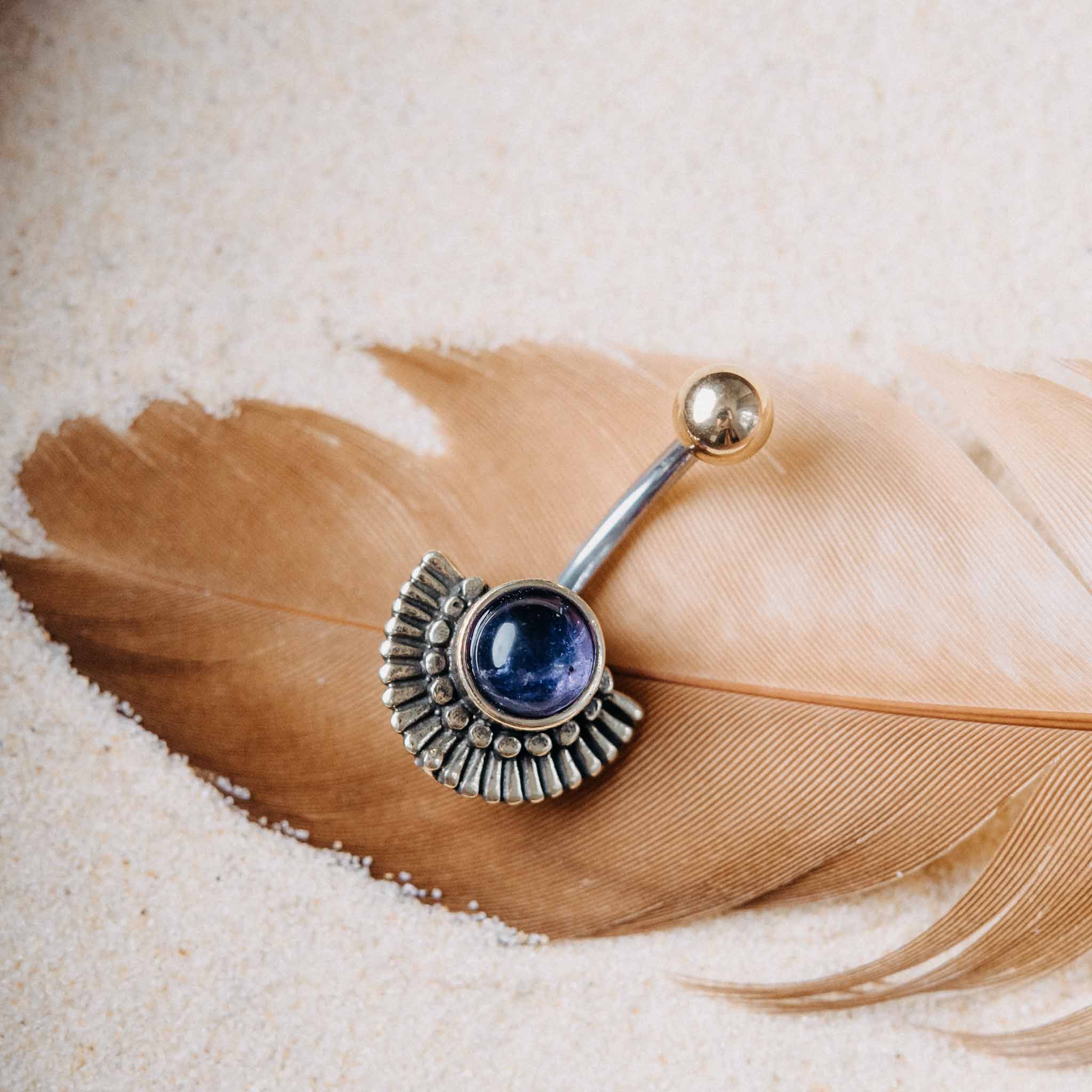 Belly button piercing Sven Gold Amethyst
