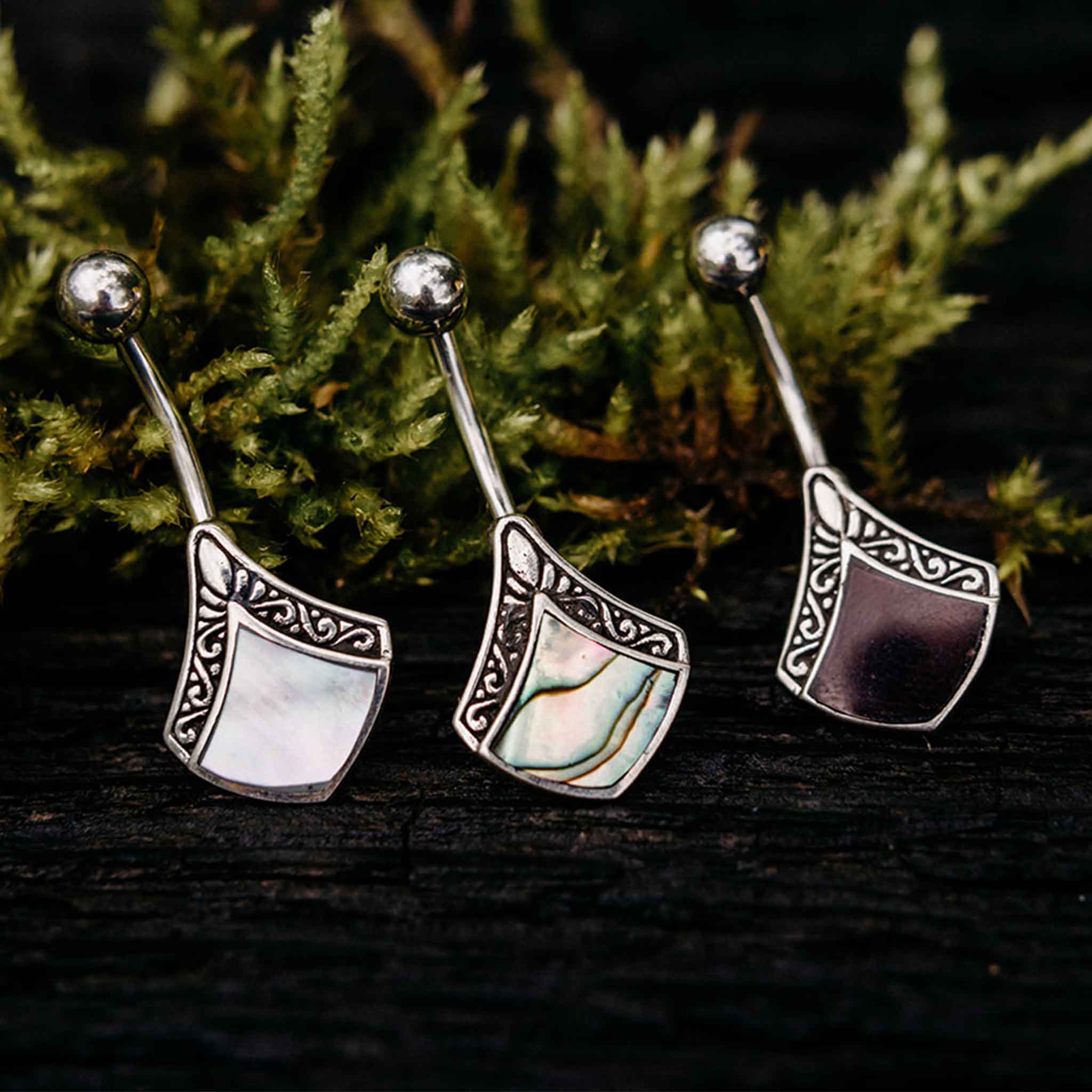 Belly Button Piercing Loki Silver Healing Stone