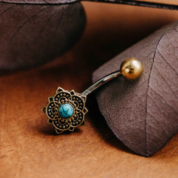 Belly button piercing Pavitra Turquoise