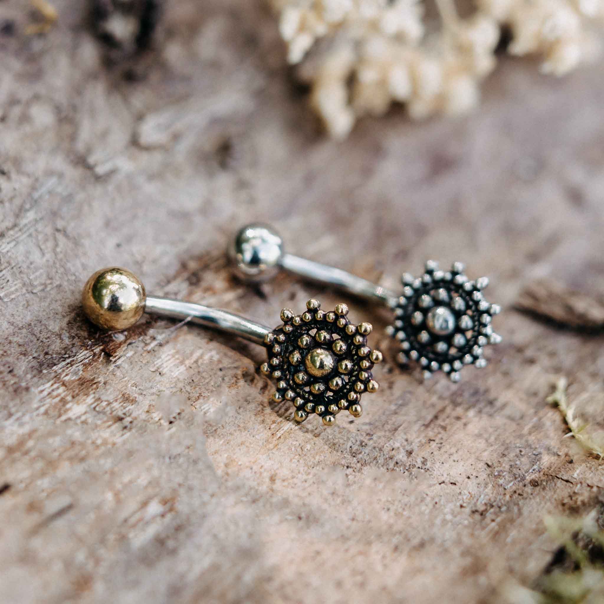 Belly Button Piercing Toivo Mandala Gold/ Silver