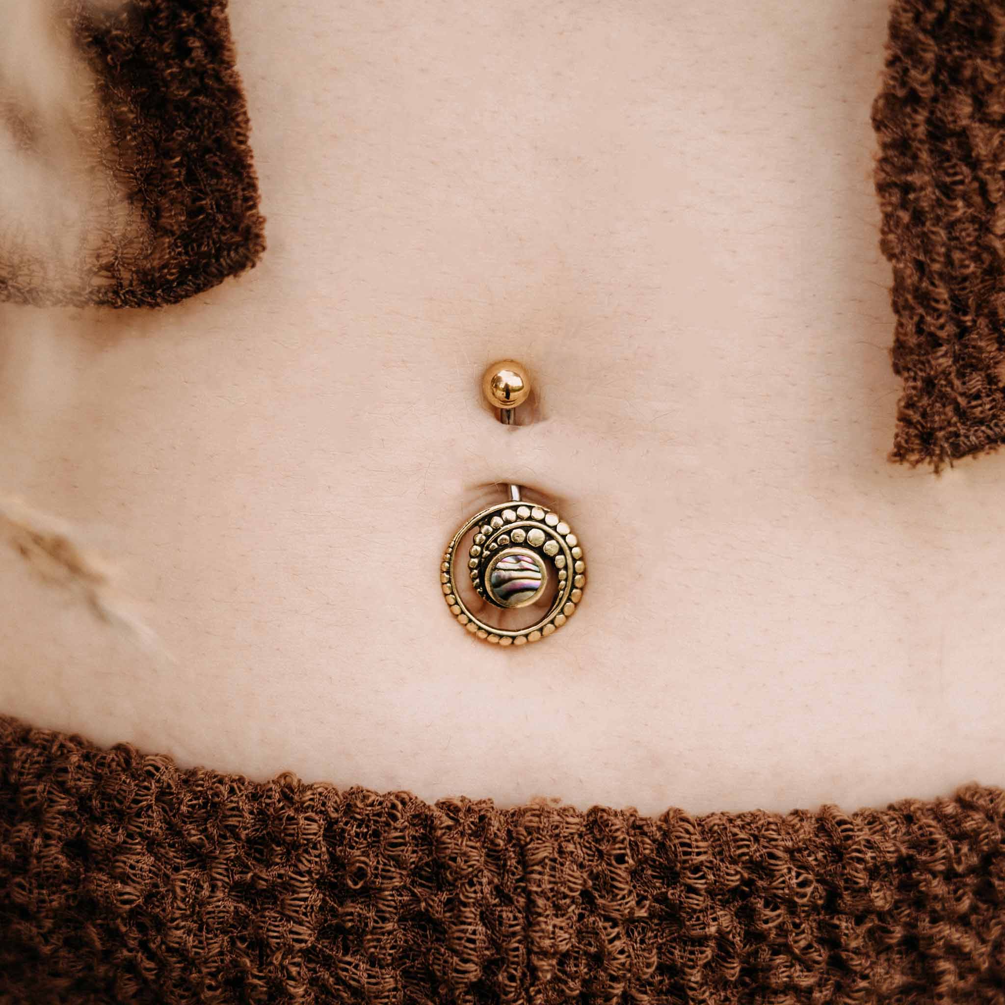 Belly Button Piercing Odin Gold Abalone