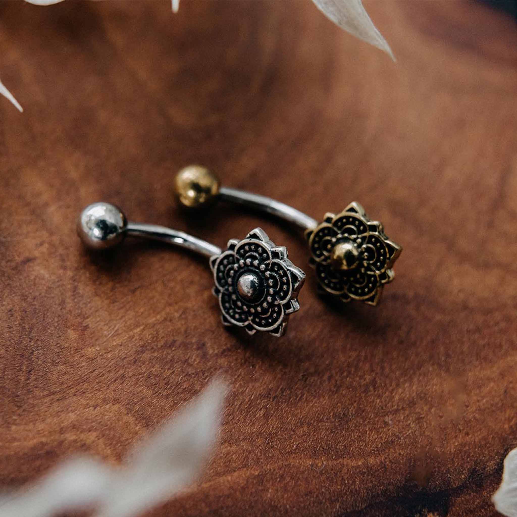 Belly Button Piercing Holy Mandala Gold / Silver