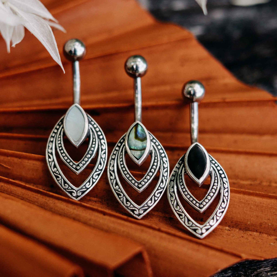 Belly Button Piercing Thor Healing Stone Silver