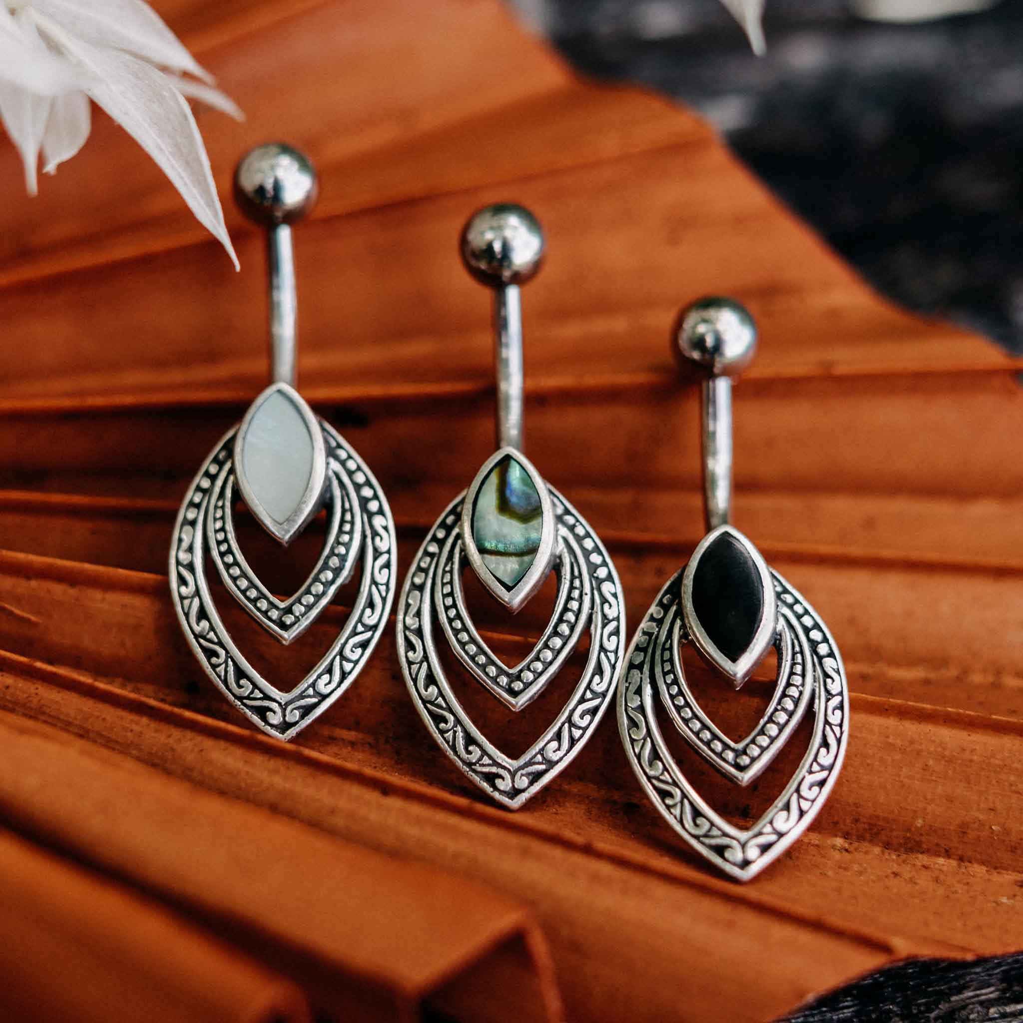 Belly Button Piercing Thor Healing Stone Silver