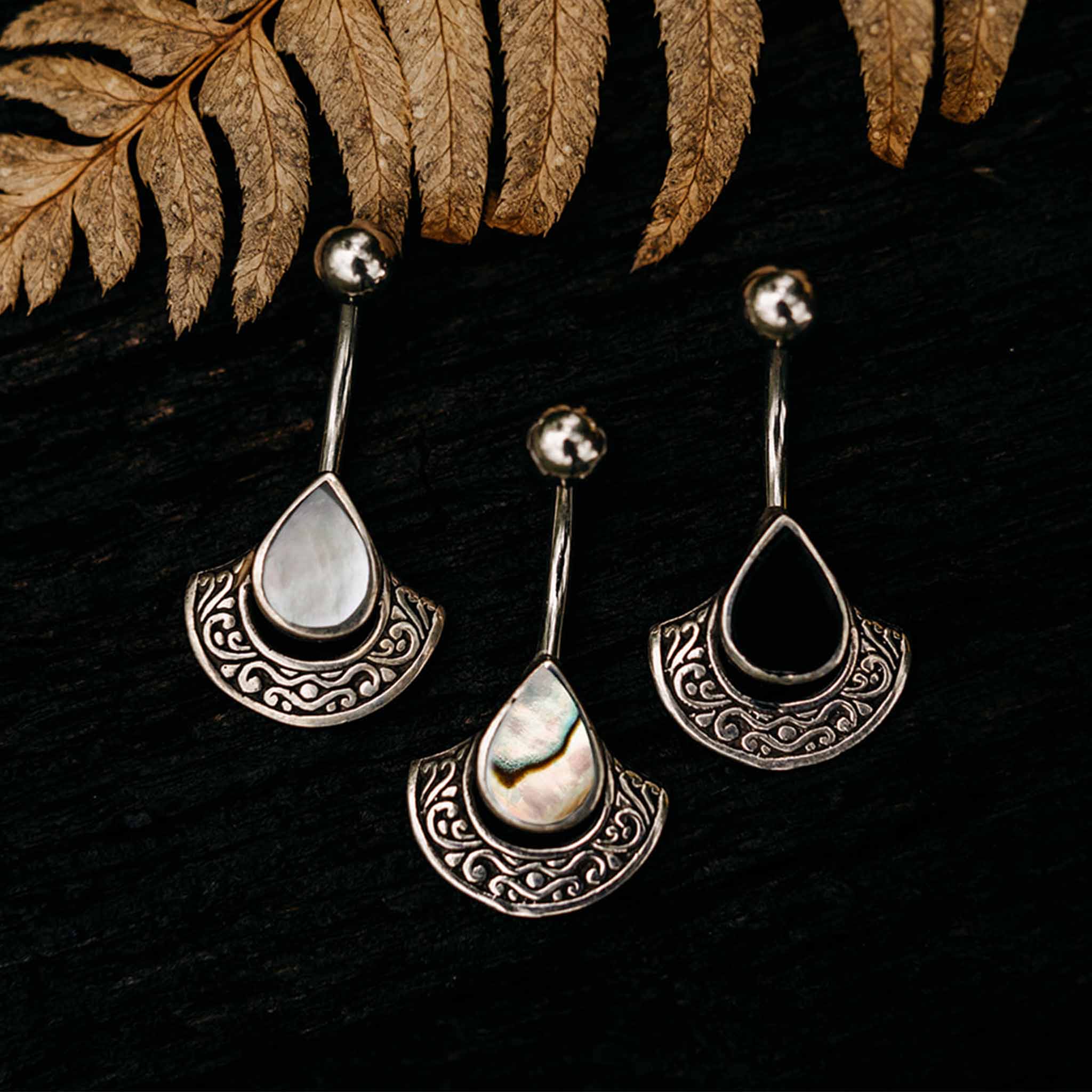 Belly Button Piercing Freya Silver Healing Stone