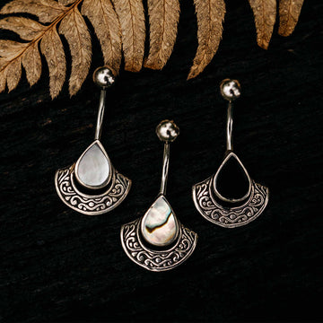 Belly Button Piercing Freya Silver Healing Stone