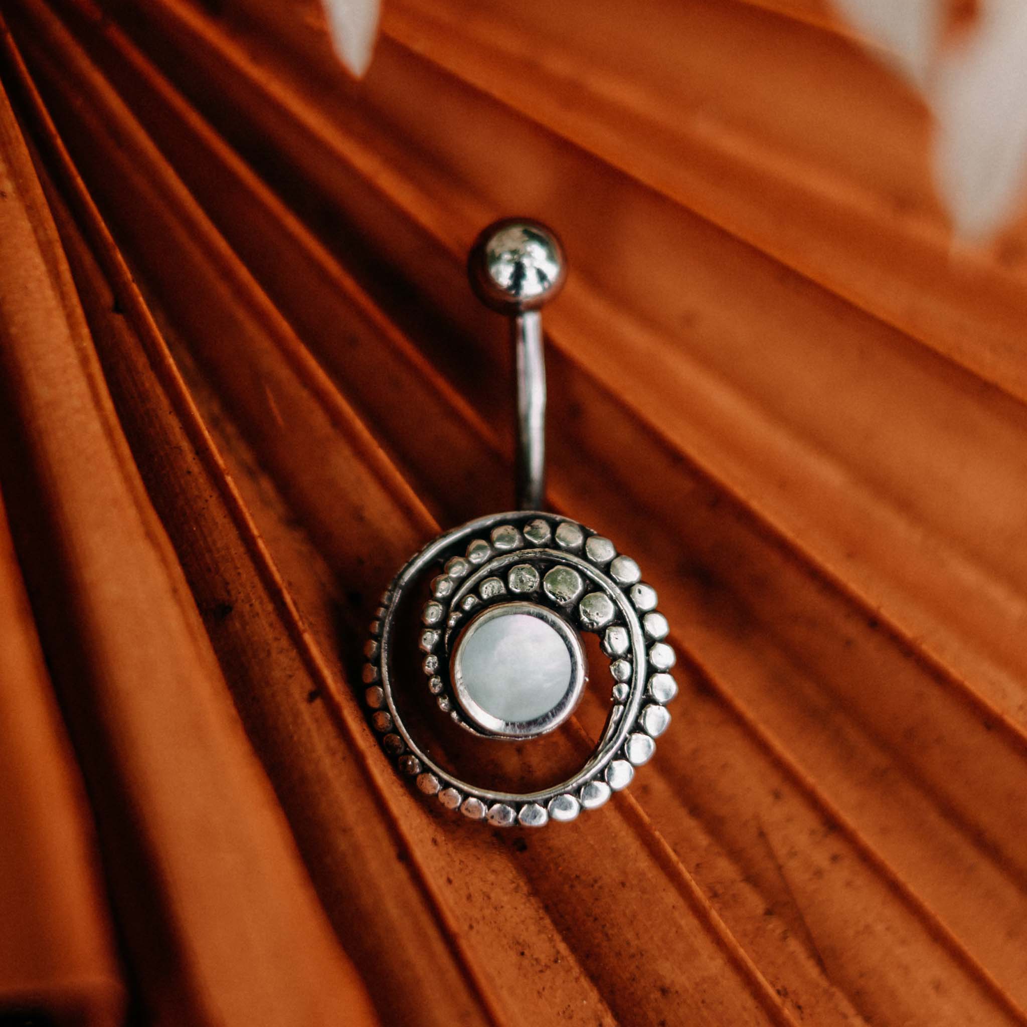 Belly Button Piercing Odin Silver Healing Stone