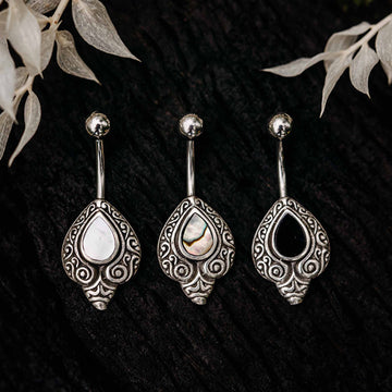 Belly Button Piercing Skadi Silver Healing Stone