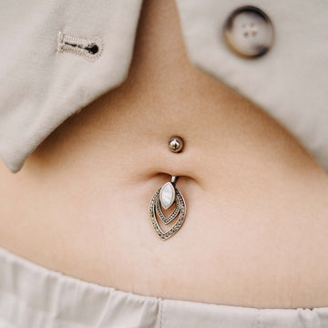 Belly Button Piercing Thor Healing Stone Silver