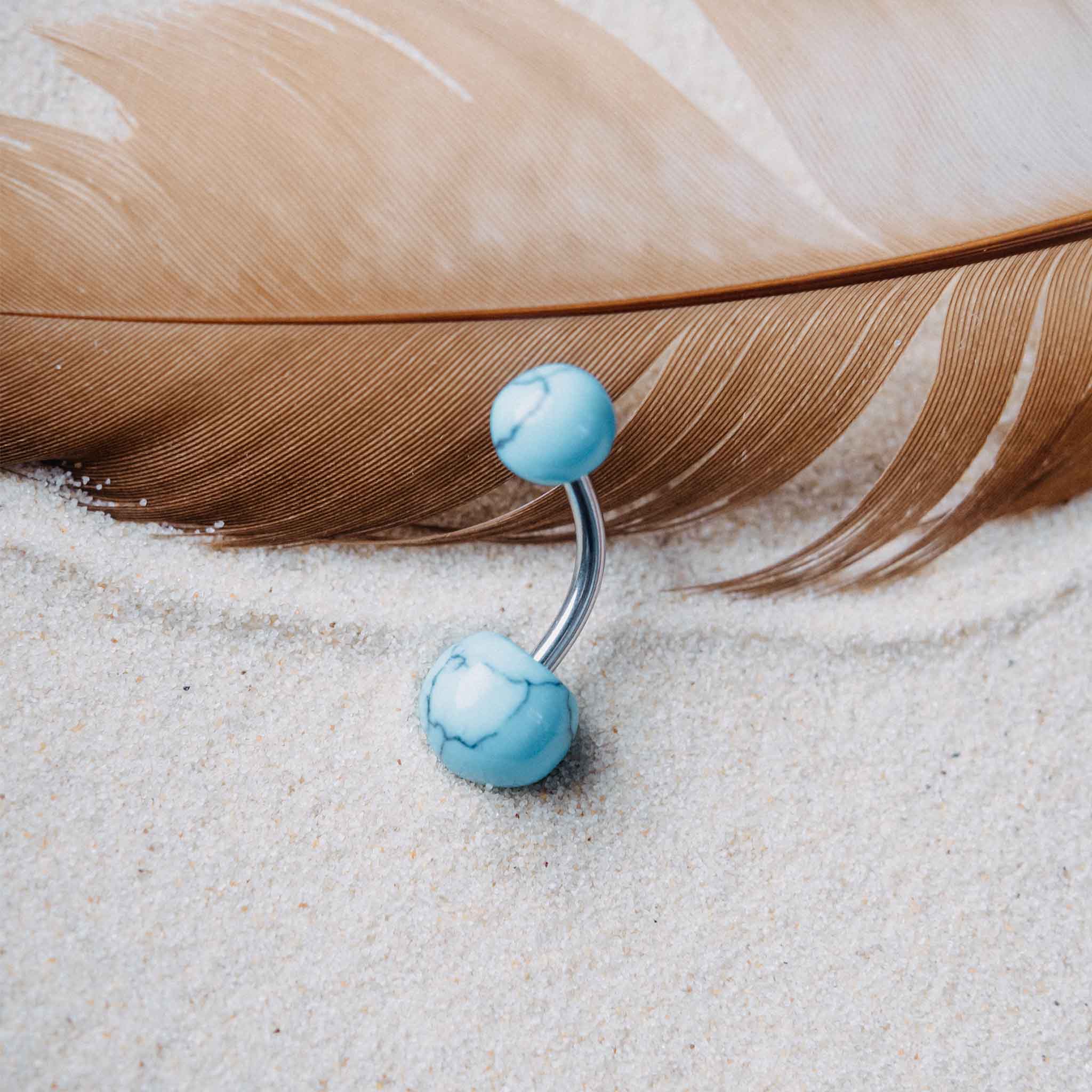 Belly button piercing Balder Turquoise