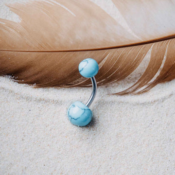 Belly button piercing Balder Turquoise