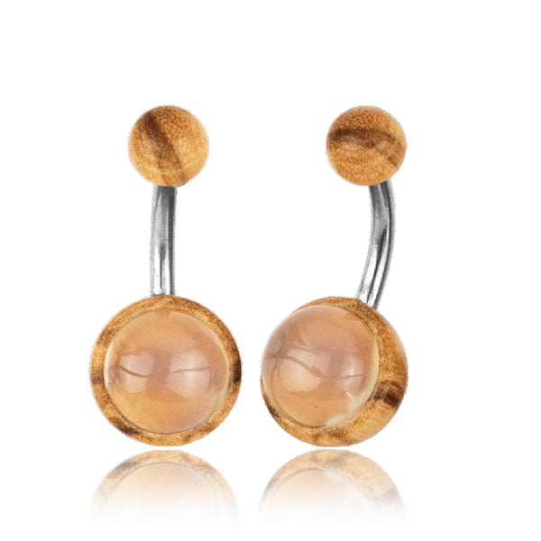 Bauchnabelpiercing Lilla Olivenholz