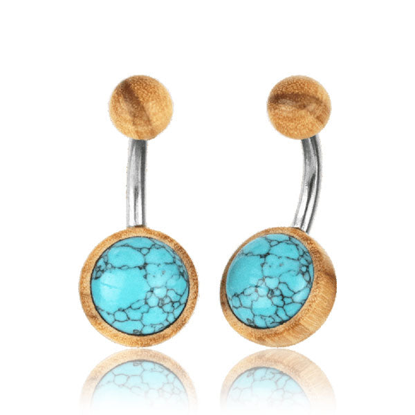 Bauchnabelpiercing Lilla Olivenholz