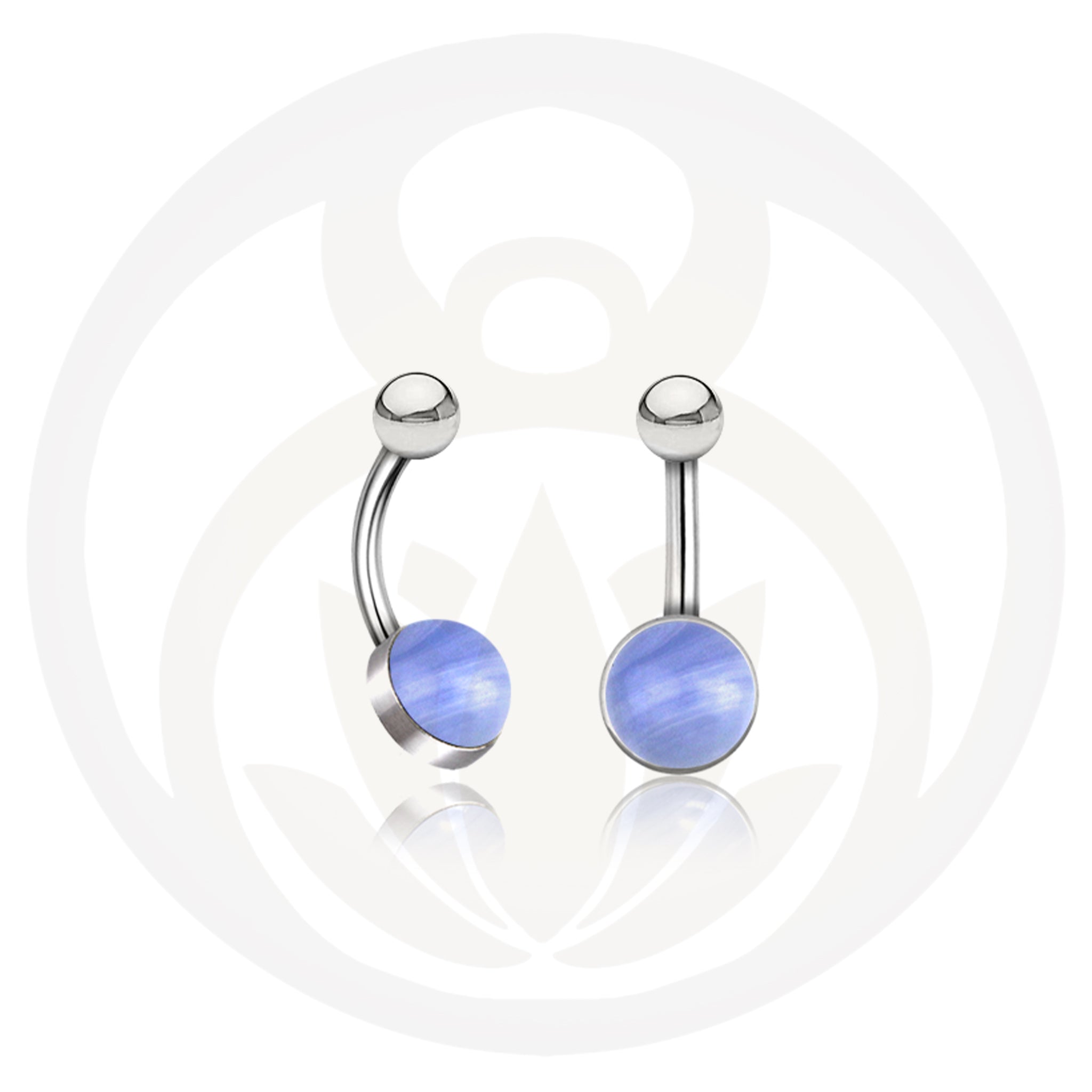 Belly button piercing Ira blue quartz silver