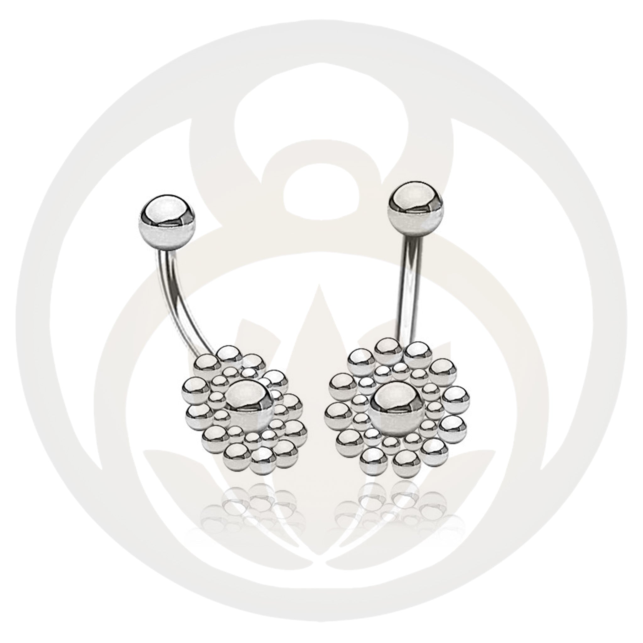 Belly button piercings silver mandalas