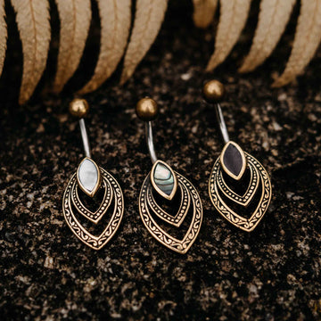 Belly Button Piercing Thor Gold Healing Stone