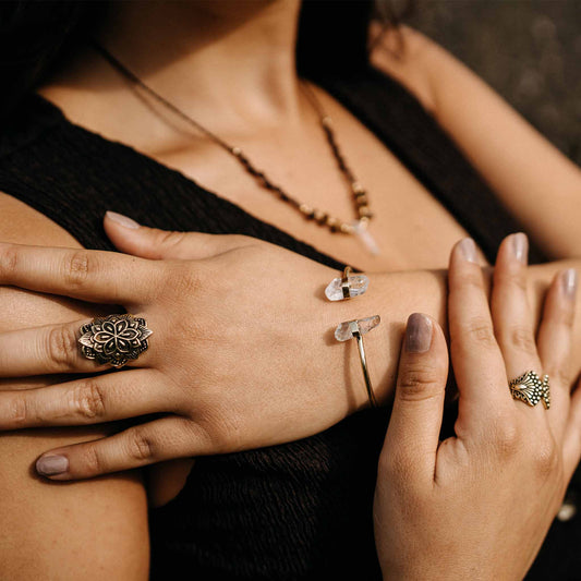 Rock crystal gold/silver bracelet