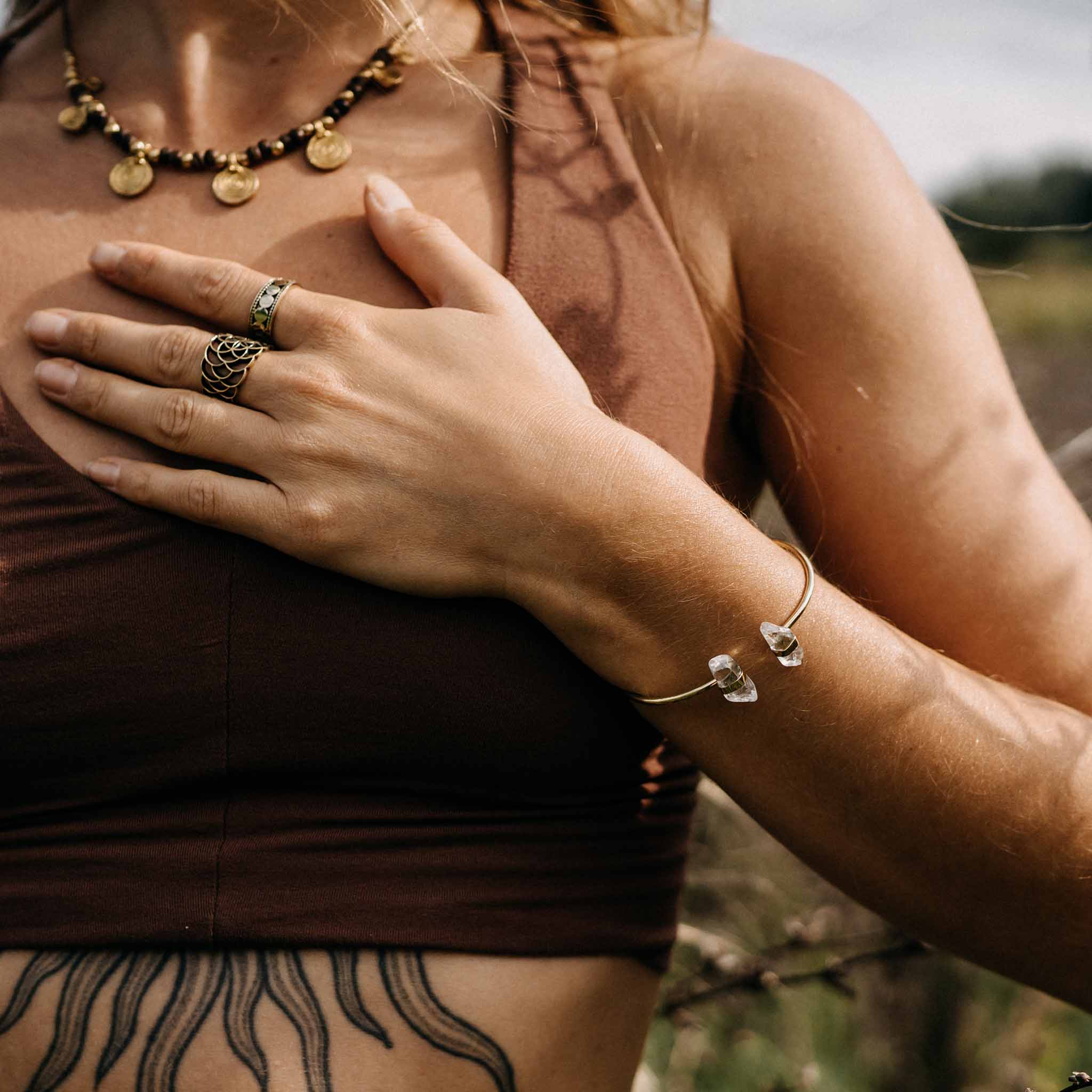 Rock crystal gold/silver bracelet