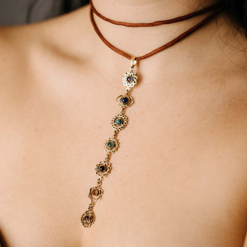 Chakra Stones Gold Pendant