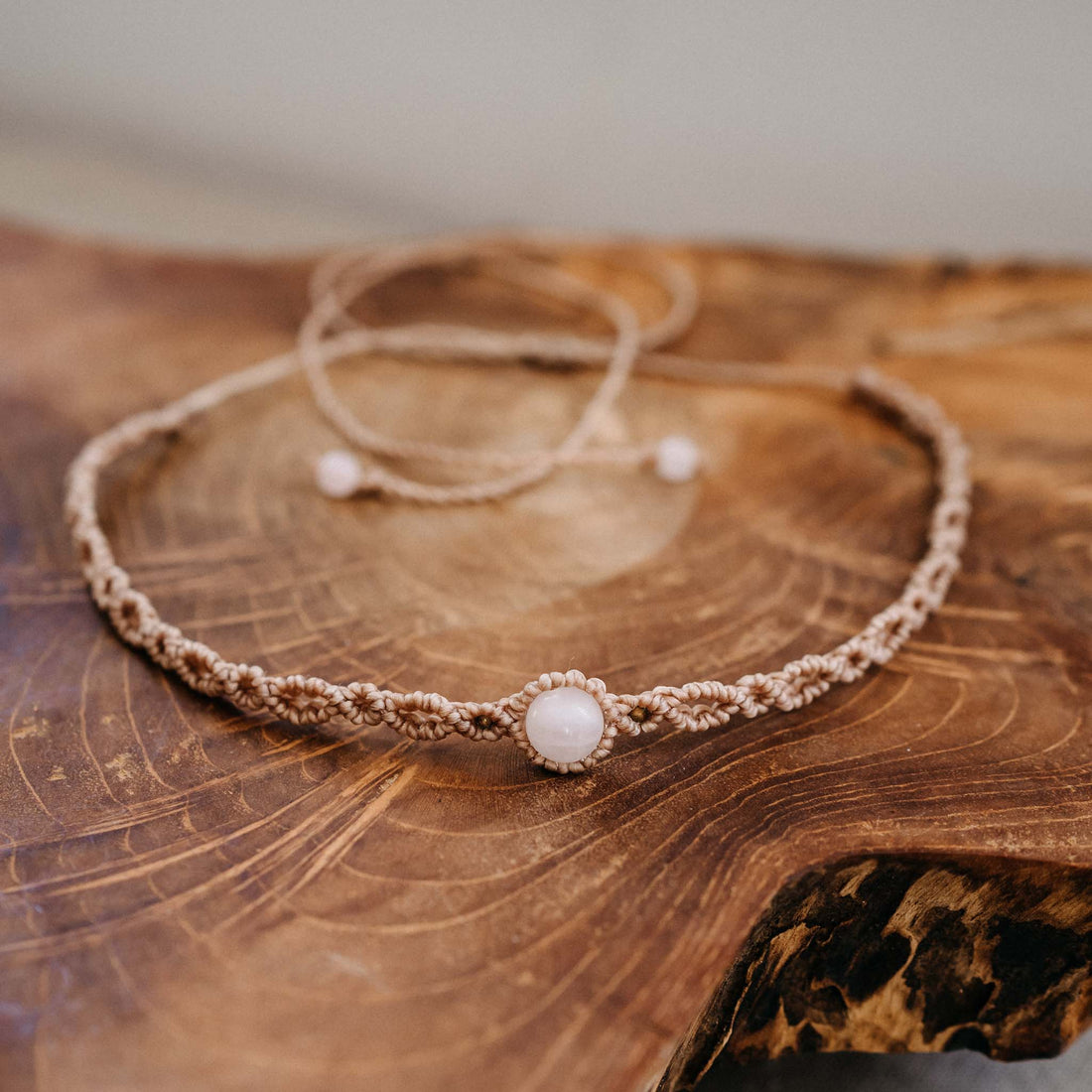 Elaruna Sand Rose Quartz Necklace