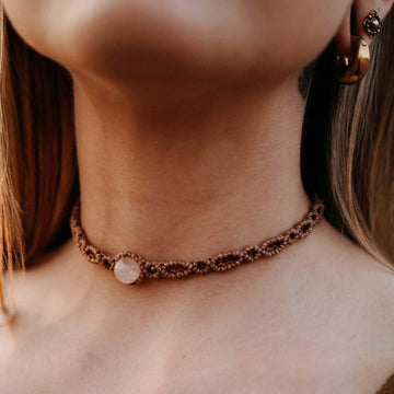 Elaruna Sand Rose Quartz Necklace