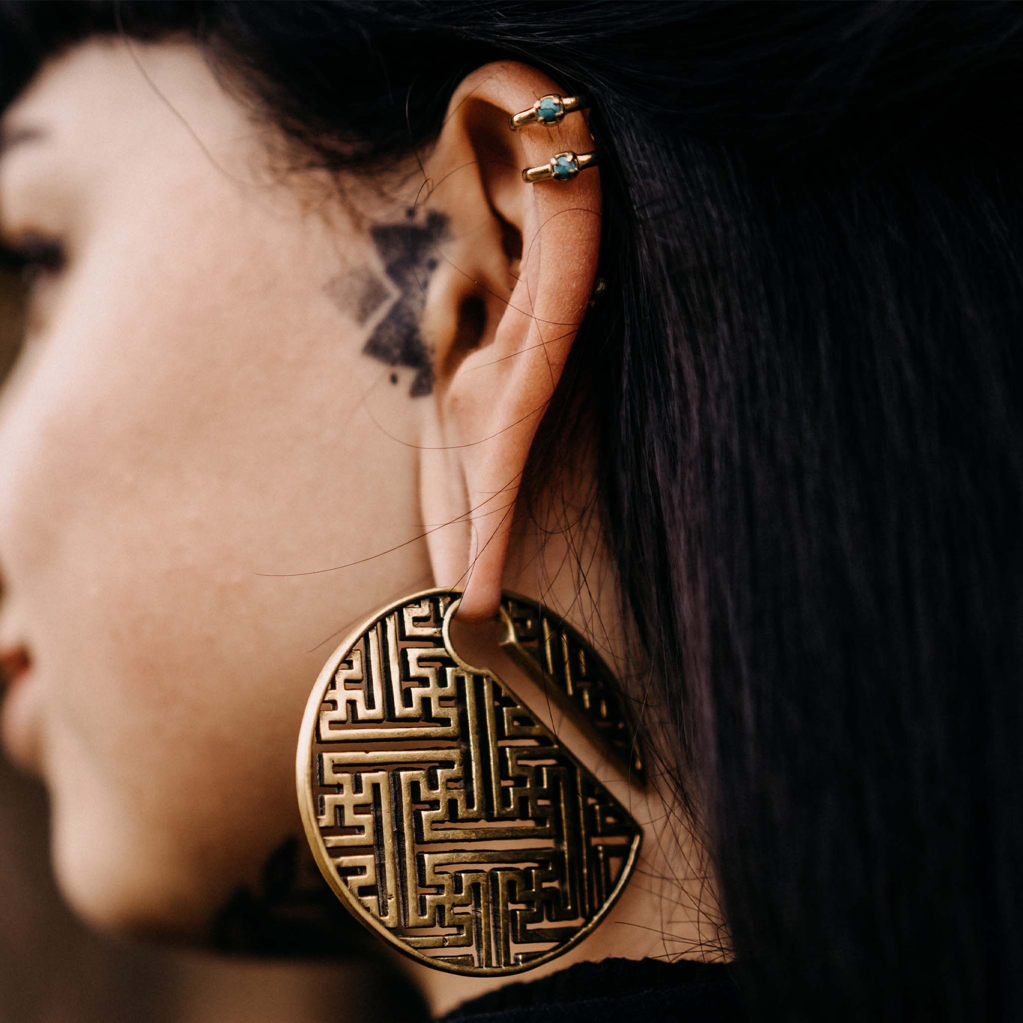 Ear Cuff Eivor Gold Türkis