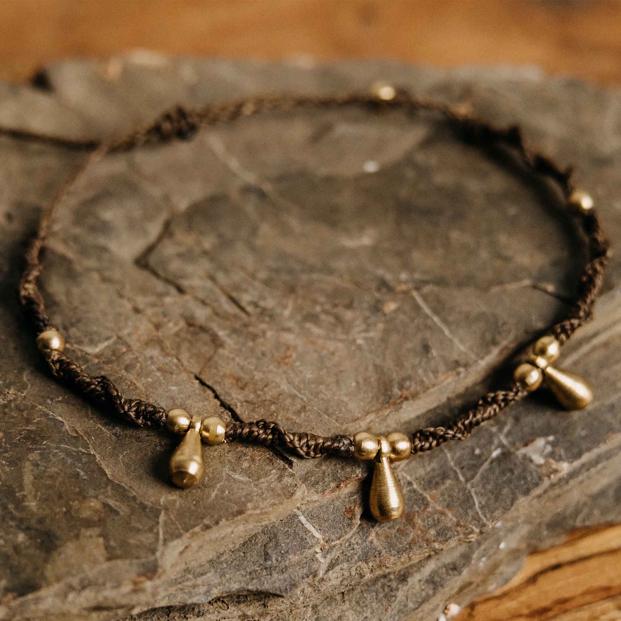 Fußkette Auroria Gold Braun