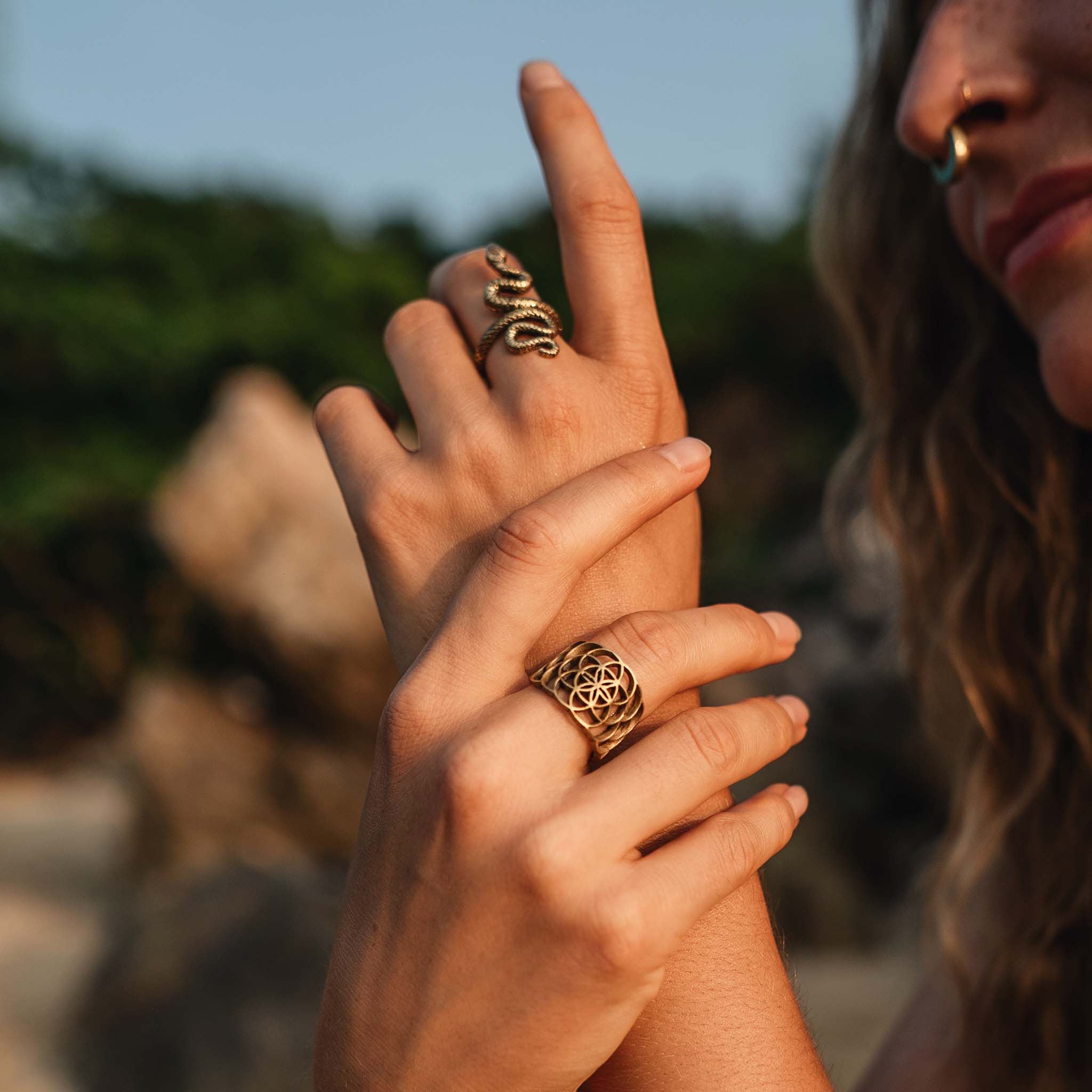 Finger Ring Flower of Life