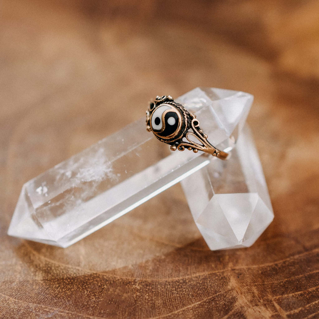 Anillo de dedo Yin Yang oro