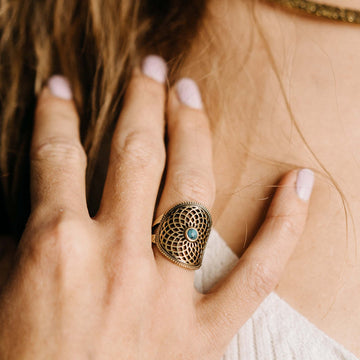 Fingerring Kari Gold Türkis