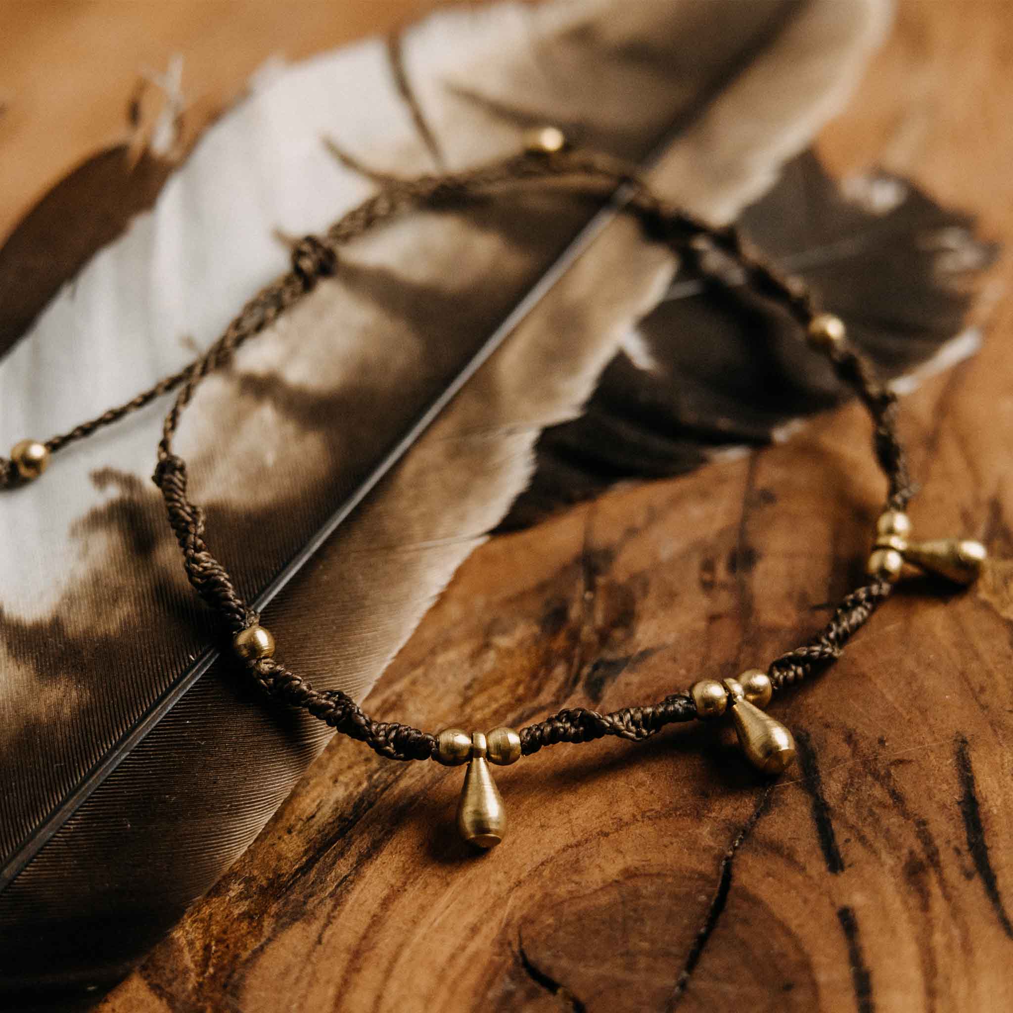 Fußkette Auroria Gold Braun