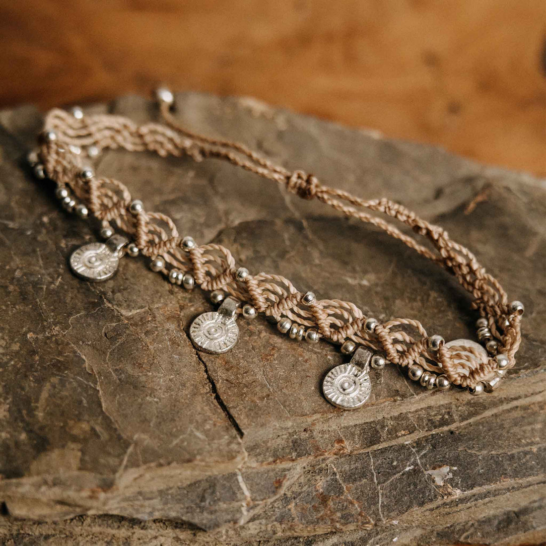 Fußkette Zyphira Silber Rosé