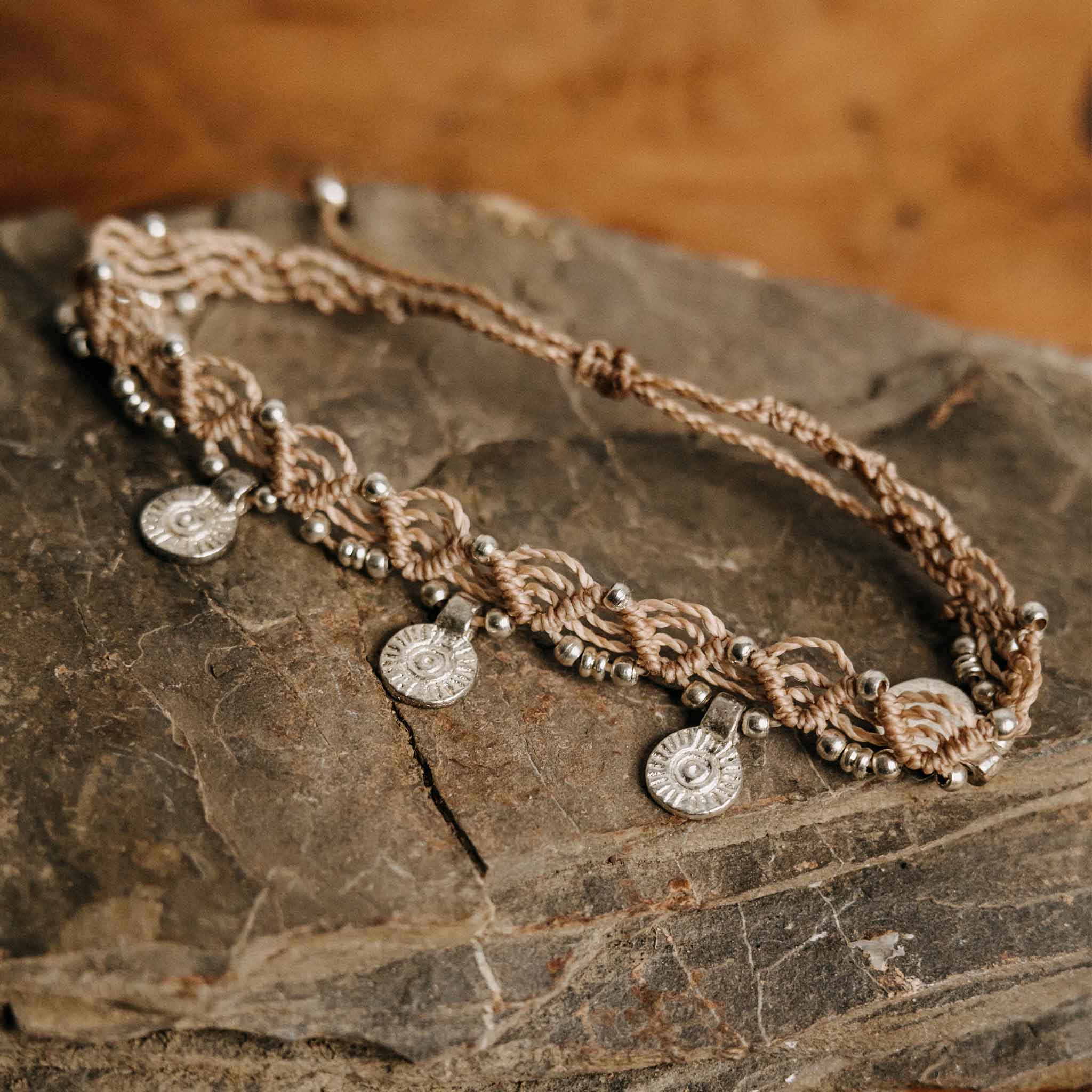 Fußkette Zyphira Silber Rosé