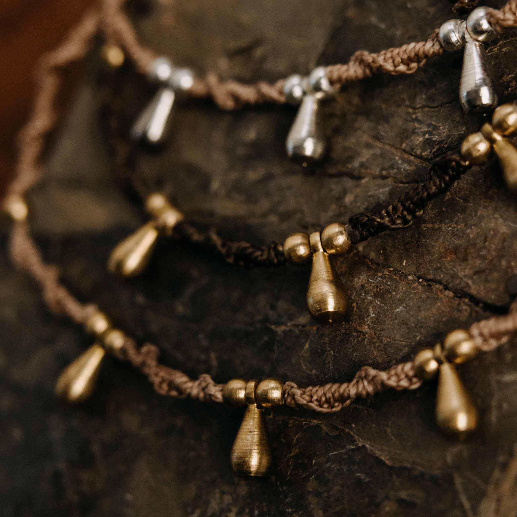 Fußkette Auroria Gold Braun